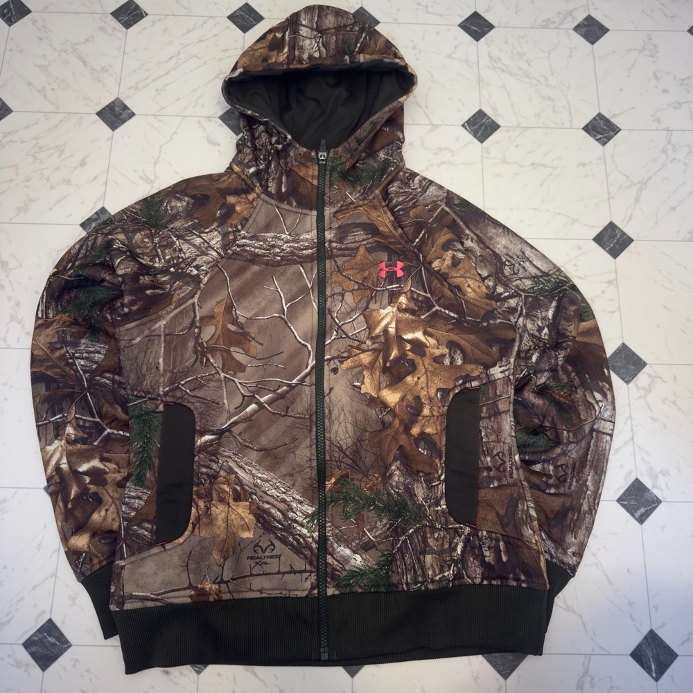 Under Armour Realtree Camo Zip Hoodie Hot Pink Accents Small